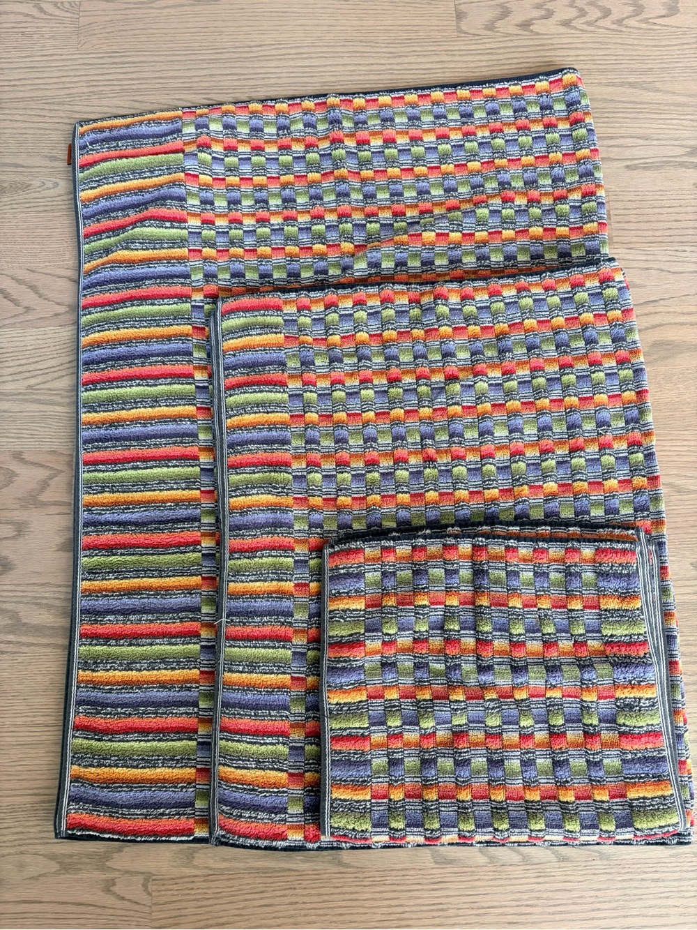 Missoni Home Linens Hand and Body Bath Towel Set Multicolored Striped Jacquard
